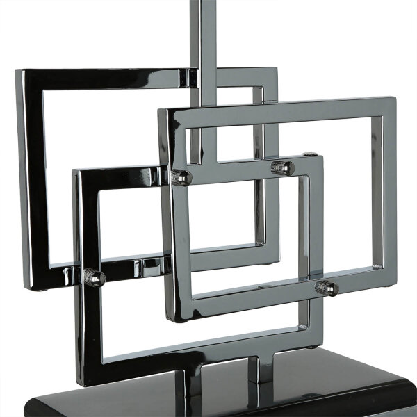 Design Tischleuchte TEVELL Silber Schwarz 49cm hoch