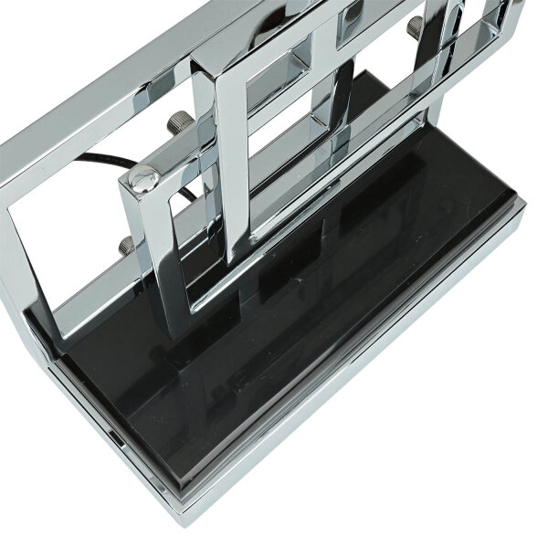 Design Tischleuchte TEVELL Silber Schwarz 49cm hoch