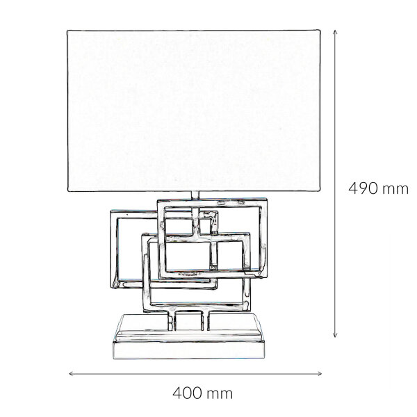 Design Tischleuchte TEVELL Silber Schwarz 49cm hoch