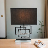 Design Tischleuchte TEVELL Silber Schwarz 49cm hoch