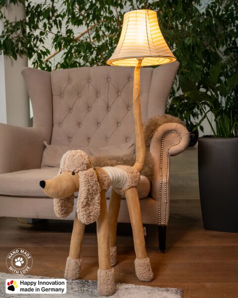 Stehlampe Kinderzimmer Pudel 126 cm hoch vegan LED