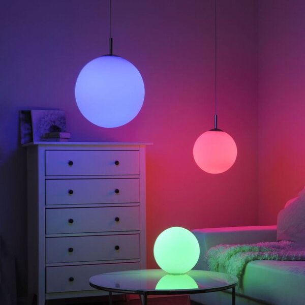 LED Hängelampe RGB Smart Home Glaskugel dimmbar Ø25 cm