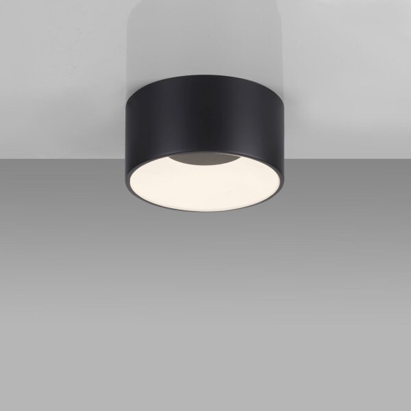 Runde LED Deckenlampe Schwarz Ø16 cm 1500 lm dimmbar