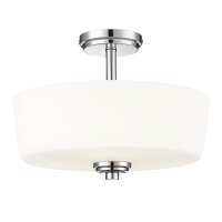 Deckenleuchte Chrom Weiß rund D: 37cm 3x E27 Glas...