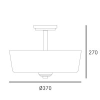 Deckenleuchte Chrom Weiß rund D: 37cm 3x E27 Glas...