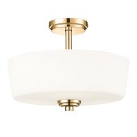 Deckenlampe Glas Metall 3x E27 rund D: 37 cm in Gold...
