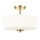 Deckenlampe Glas Metall 3x E27 rund D: 37 cm in Gold Weiß