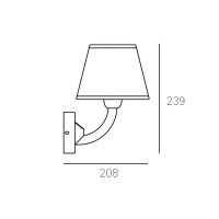 Wandlampe innen Metall Stoff 23,9 cm hoch in Gold...