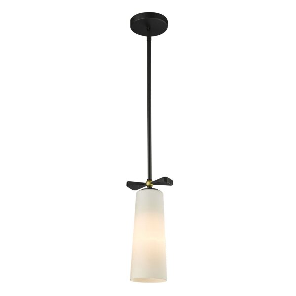 Hängelampe Metall Glas B: 10cm H: max. 163cm Schwarz Weiß