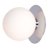 Wandlampe Chrom Weiß rund Ø 15 cm Glas...