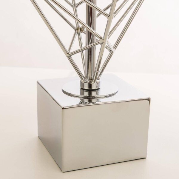 Tischleuchte Chrom Schwarz 70 cm hoch Metall Stoff E27
