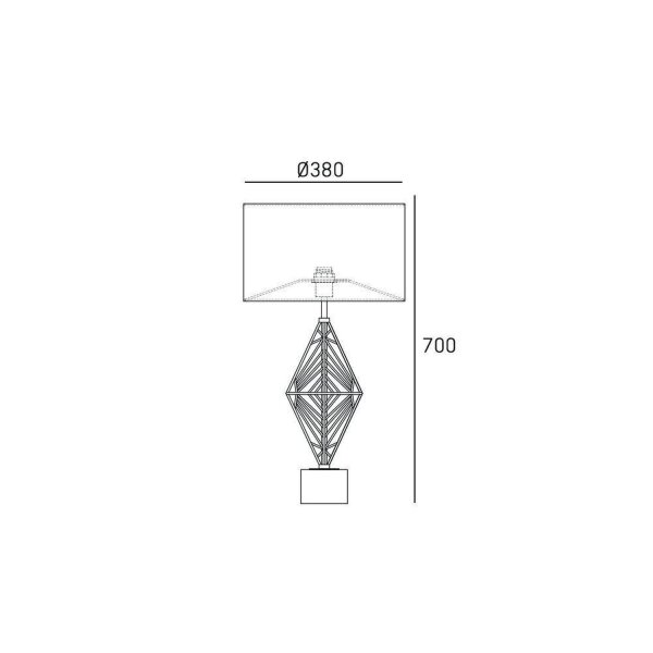 Tischleuchte Chrom Schwarz 70 cm hoch Metall Stoff E27