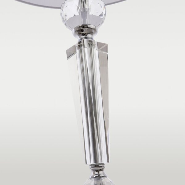 Tischlampe Chrom Weiß 75 cm hoch E27 Metall Stoff Glas