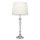 Tischlampe Chrom Weiß 75 cm hoch E27 Metall Stoff Glas
