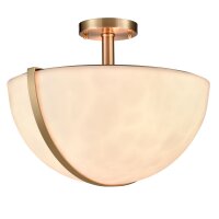Deckenlampe rund &Oslash; 40 cm in Messing Wei&szlig; blendarm 3x E27