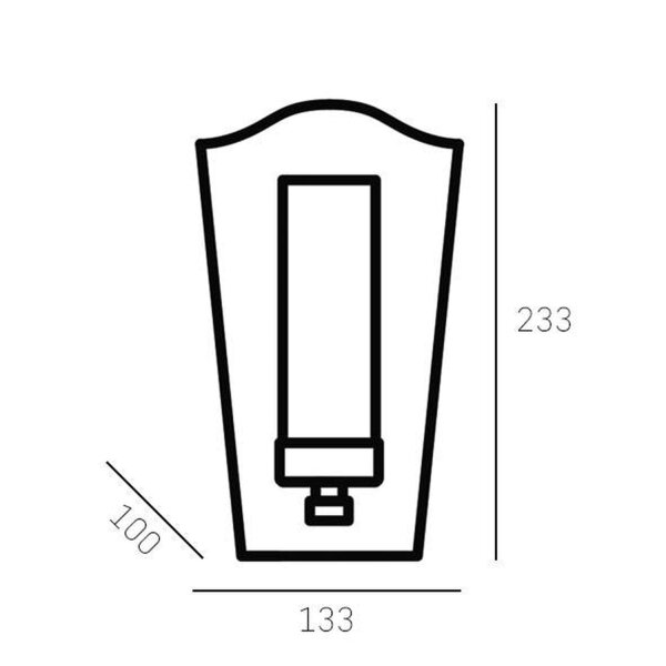 Wandleuchte Glas Metall H: 23,3 cm in Bronze Weiß Gold E14