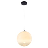 H&auml;ngelampe Kugelschirm &Oslash; 25 cm Metall Glas G9 Schwarz Wei&szlig;