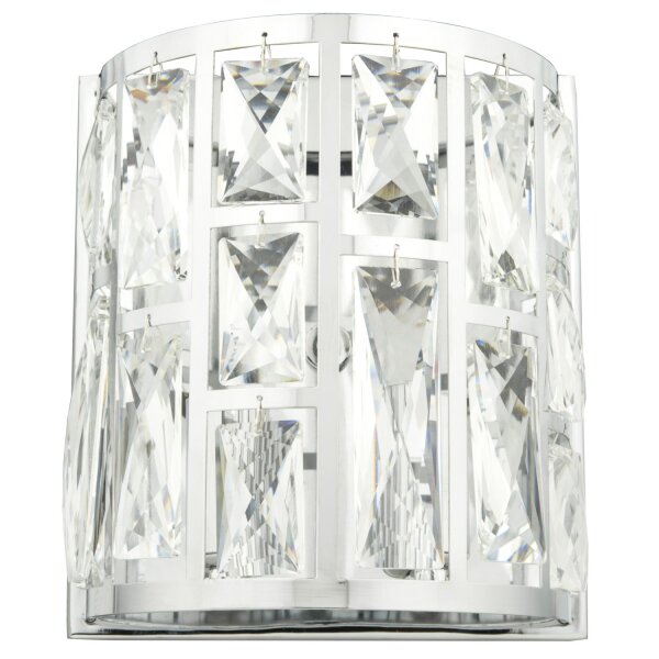 Wandlampe Kristall Metall H: 21,5 cm Chrom 2x E14