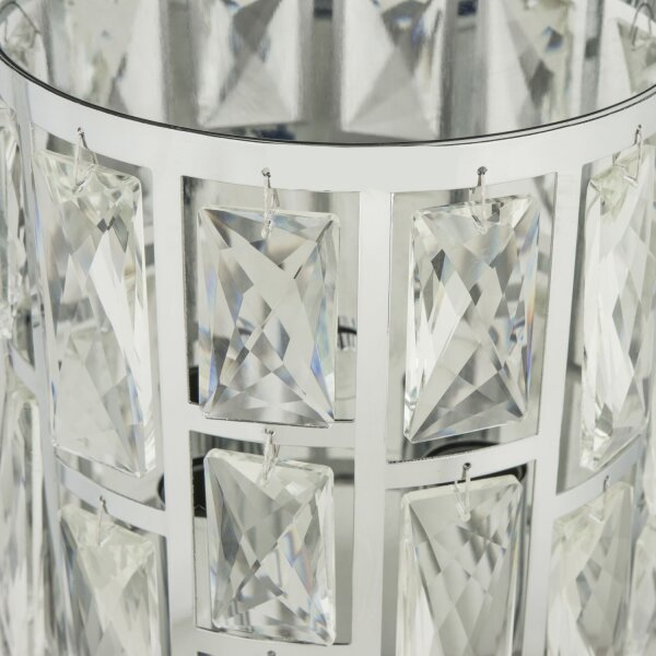 Wandlampe Kristall Metall H: 21,5 cm Chrom 2x E14