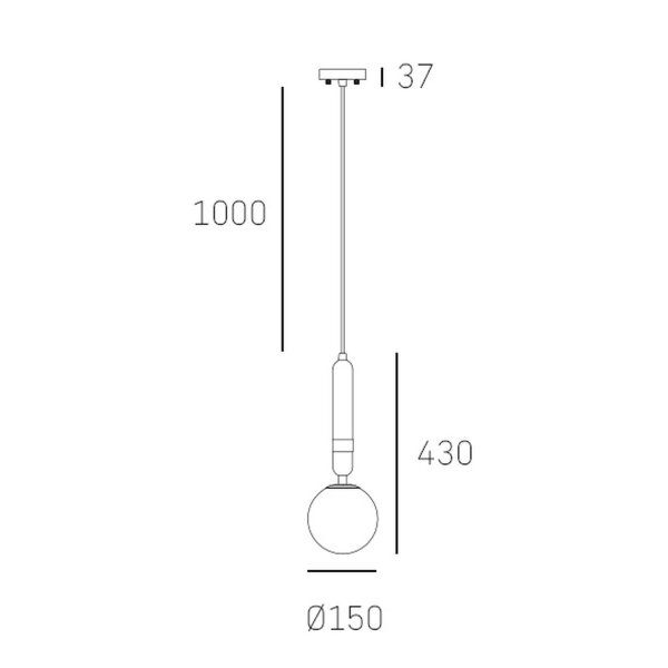 Pendelleuchte rund D: 15 cm Marmor Metall Glas E14