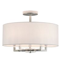Deckenleuchte rund D: 50 cm H: 38 cm Nickel Weiß 5x...