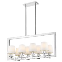 H&auml;ngelampe Metall Stoff B: 82 cm H: max. 151 cm Chrom Wei&szlig;