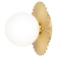 Wandleuchte rund &Oslash; 20 cm Metall Glas G9 in Gold Wei&szlig; Kugel