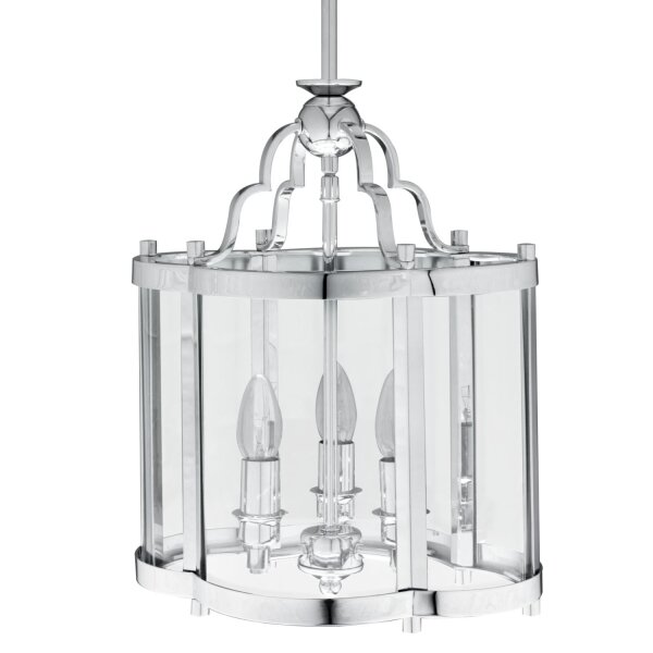 Pendelleuchte Metall Glas B: 33 cm Chrom 3x E14 Vintage