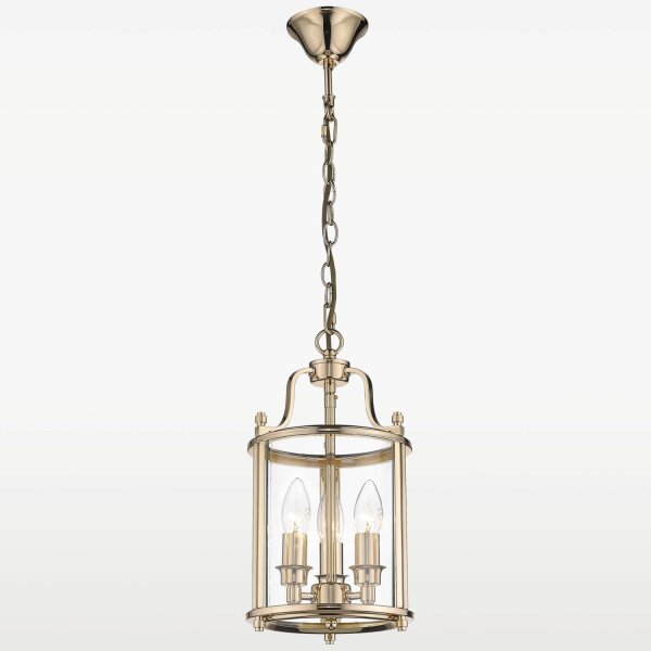Hängelampe Küche Esstisch B: 20 cm in Gold 3x E14 Metall Glas