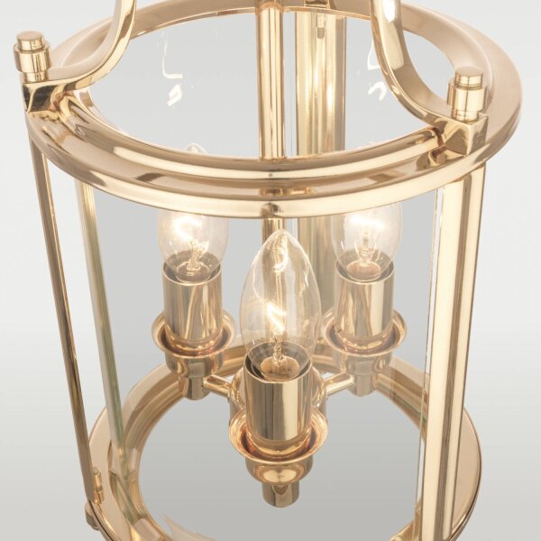Hängelampe Küche Esstisch B: 20 cm in Gold 3x E14 Metall Glas