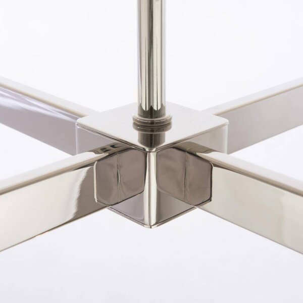 Pendelleuchte Metall Glas in Nickel 43 cm breit 4x E14