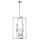 Pendelleuchte Metall Glas in Nickel 43 cm breit 4x E14