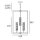 Pendelleuchte Metall Glas in Nickel 43 cm breit 4x E14