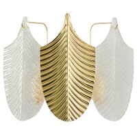 Wandleuchte Keramik Metall B: 36 cm in Wei&szlig; Gold 3x E14