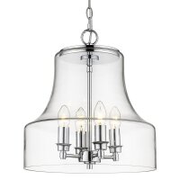 Pendelleuchte Glas Metall &Oslash; 36 cm Chrom 4x E14 Vintage