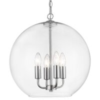 H&auml;ngelampe Glas Metall &Oslash; 40 cm rund Kugelschirm 4x E14