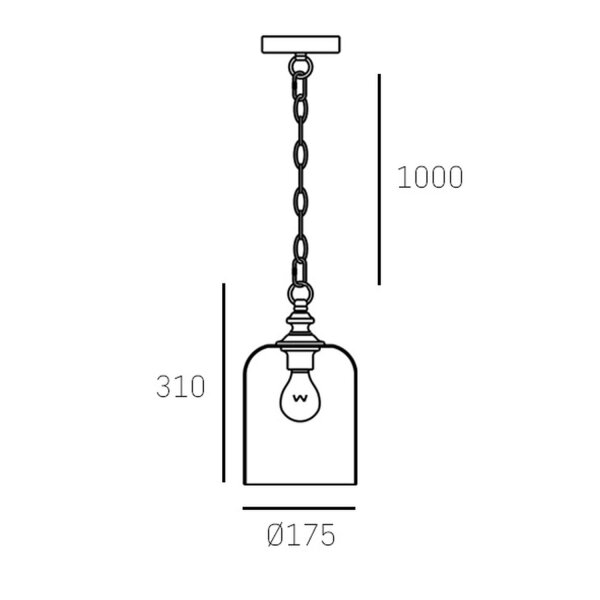 Pendelleuchte Schwarz Glas Metall E27 Ø 17 cm H: max. 135 cm