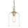 Pendelleuchte Glasschirm D: 17 cm in Gold E27 Vintage