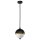 Hängelampe Schwarz Weiß Messing E27 Metall Glas rund Ø 22 cm