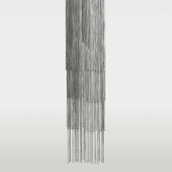 XXL Wandlampe Metall Ketten 148 cm hoch in Nickel 4x E14