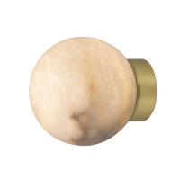 Wandleuchte Kugelschirm Alabaster Metall Ø 10 cm...