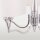 Kronleuchter mit Schirm Metall Stoff B: 65 cm Nickel Weiß E14