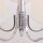 Kronleuchter mit Schirm Metall Stoff B: 65 cm Nickel Weiß E14