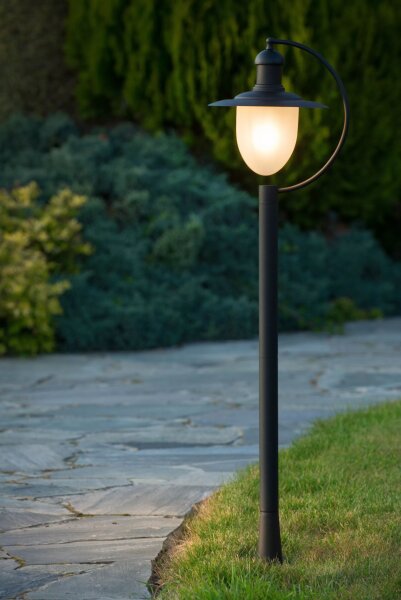 Wegeleuchte IP44 Metall Glas Schwarz 110 cm Garten
