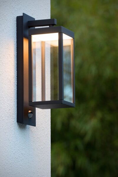 LED Wandlampe mit Bewegungsmelder Aluminium Glas 3000 K