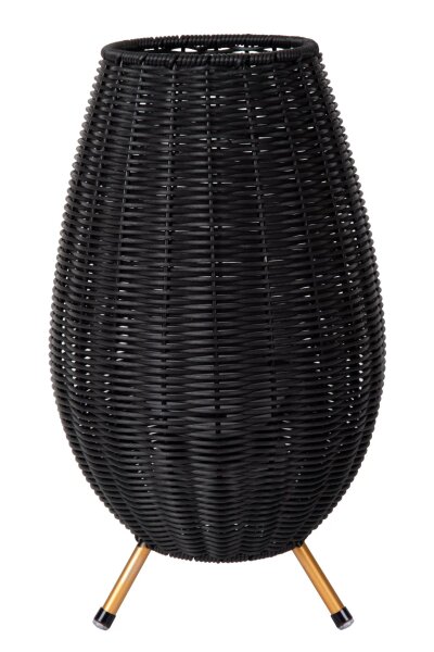 LED Akku Tischlampe dimmbar Schwarz IP44 36 cm Terrasse