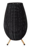 LED Akku Tischlampe dimmbar Schwarz IP44 36 cm Terrasse