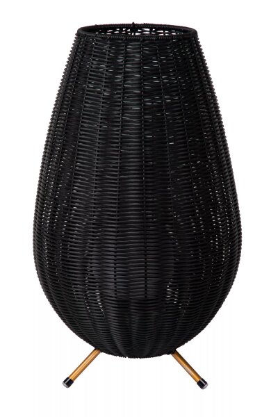 LED Akku Tischlampe dimmbar Schwarz IP44 50 cm 3000 K