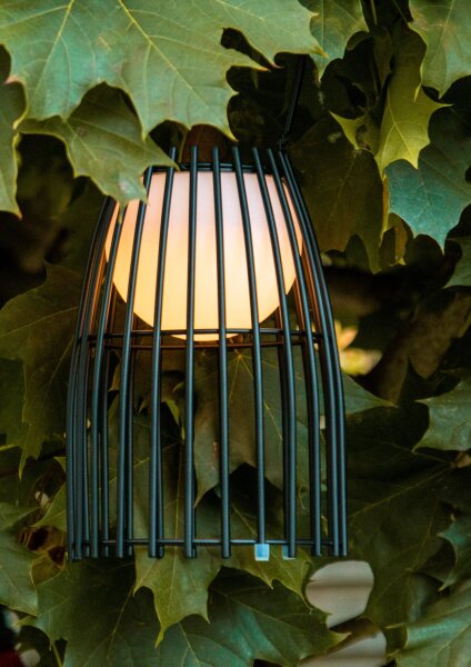 LED Akku Tischlampe dimmbar Schwarz IP44 40 cm Terrasse