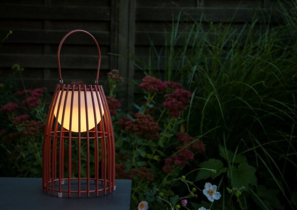 LED Akku Tischlampe IP44 dimmbar 40 cm 3000 K Rostbraun
